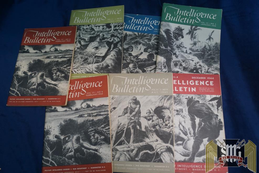 Intelligence Bulletin WW2 US magazine 7 PC lot Roger Aubry Estate