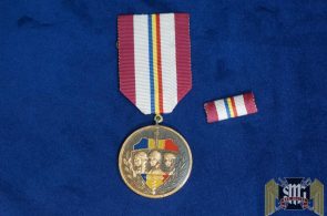 Romanian 30th Anniversary armed forces medal and ribbon bar