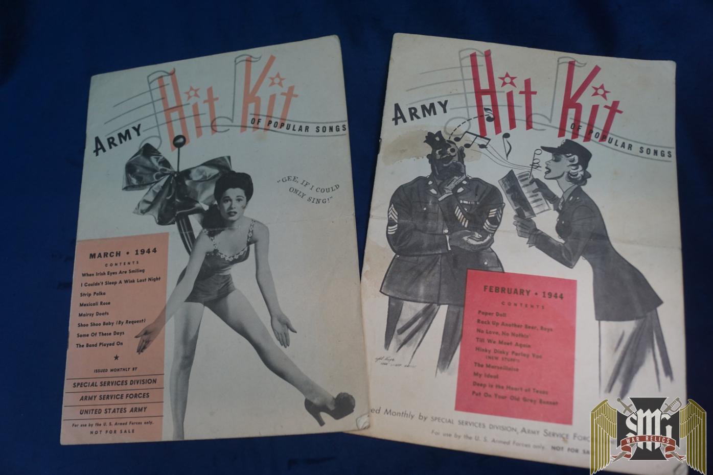 Set of Two HIT KIT Army song book magazines