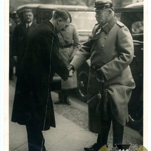 Hitler Greets Hindenburg Press Photo 7x9.5"