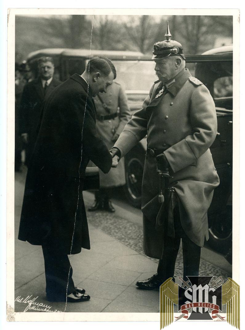Hitler Greets Hindenburg Press Photo 7x9.5"