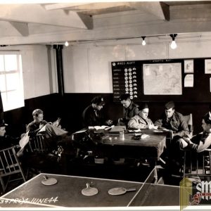 Photo of Photo Recon Pilots relaxing in the Mission planning room Roger Aubry Estate