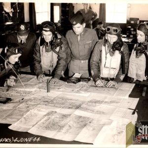 Photo of Photo Recon Pilots Planning mission Roger Aubry Estate