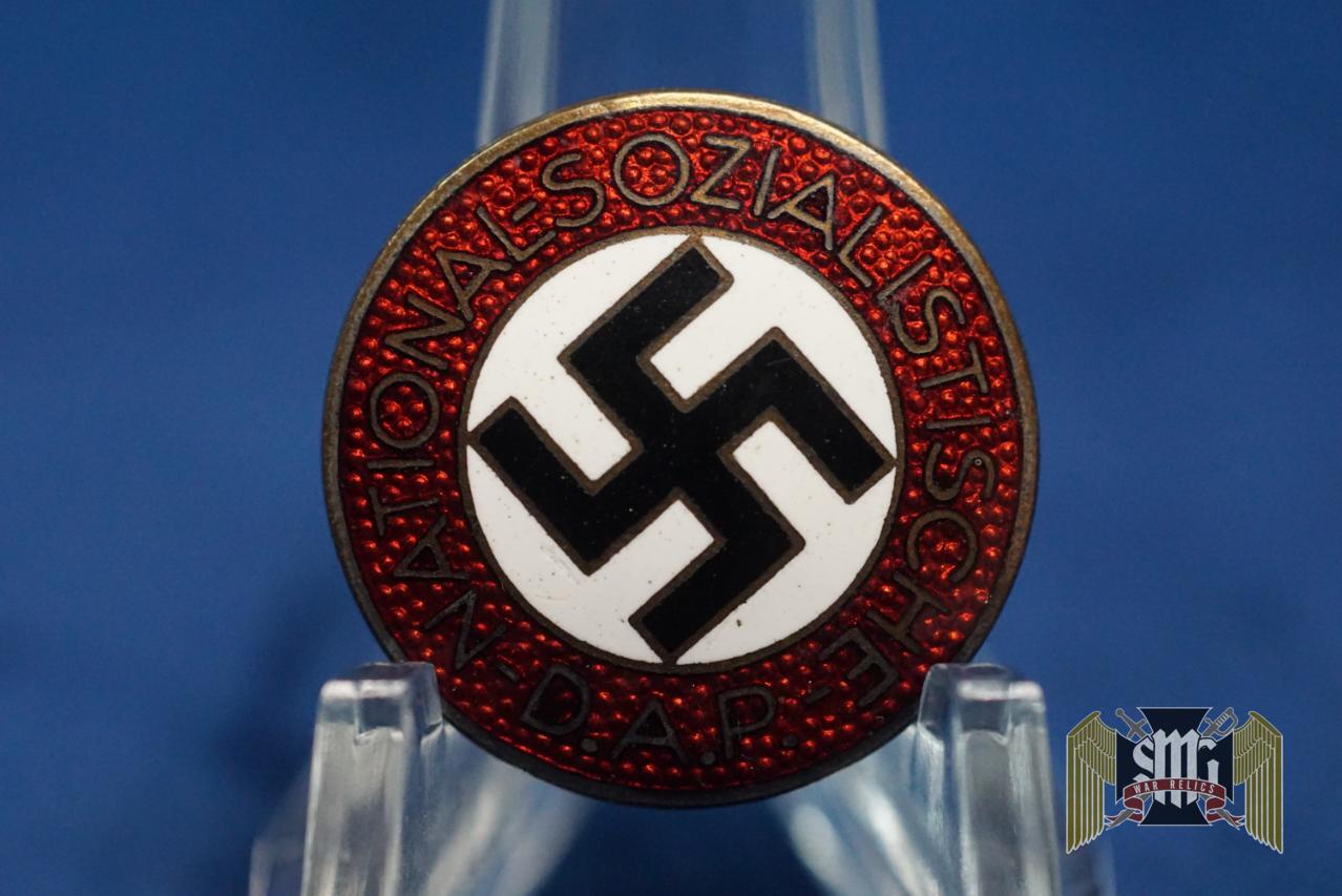 NSDAP Party Badge by M1/34 Karl Wurster Buttonhole attachment