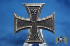 A super attractive cross! Gorgeous rough textured core that is nearly perfect. Shows just a hint of oxidation around the inside rim. Flat block hinge and S-W marked on the pin. 