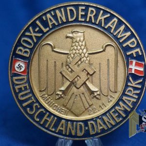 International Boxing Medallion 1941 Germany V Denmark